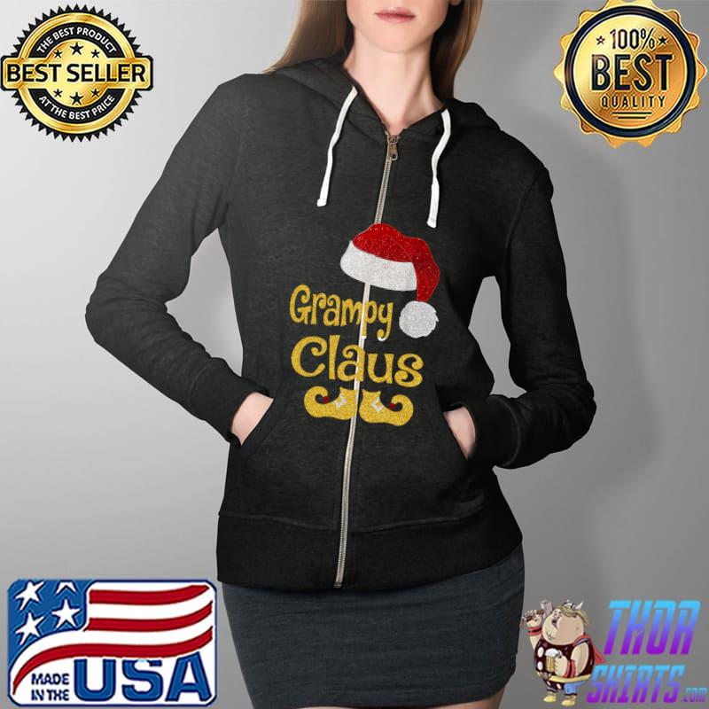 Funny Grampy Claus Christmas T-Shirt Pajamas Santa T-Shirt Full Zip Hooded