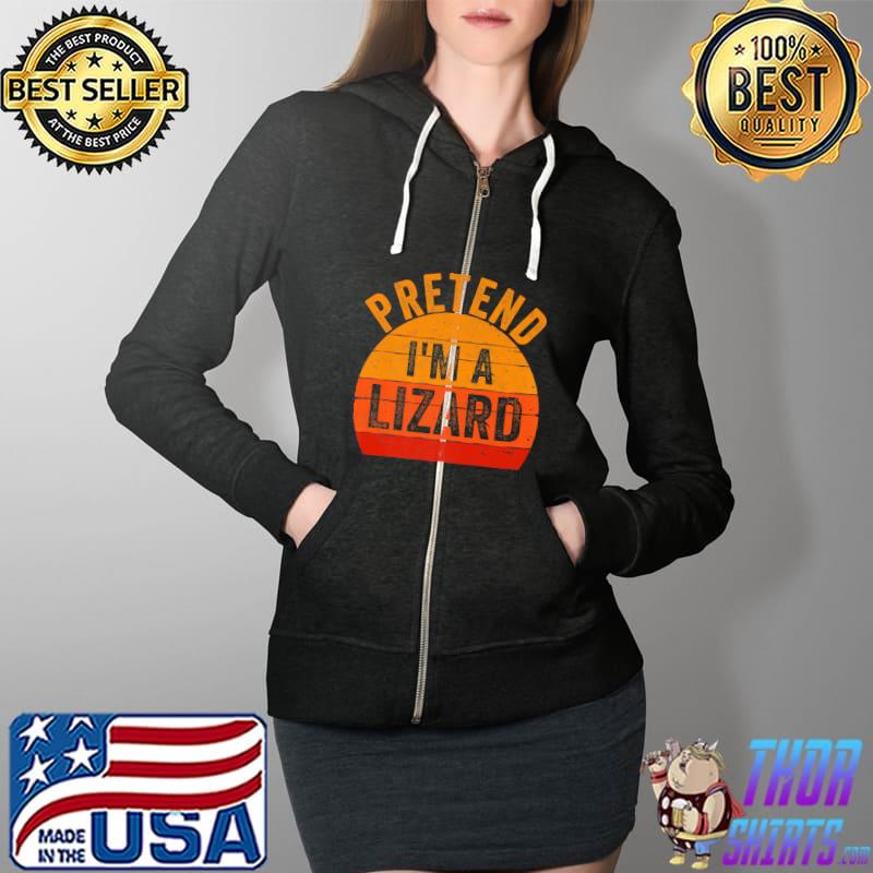 Funny Lazy Halloween Costume Shirt Pretend I'm A Lizard Premium T-Shirt Full Zip Hooded