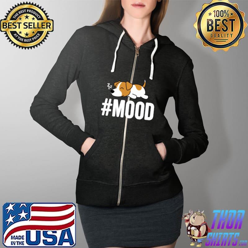 Funny Mood Lazy Sleeping Pet Jack Russell Terrier Dog Lover T-s Full Zip Hooded