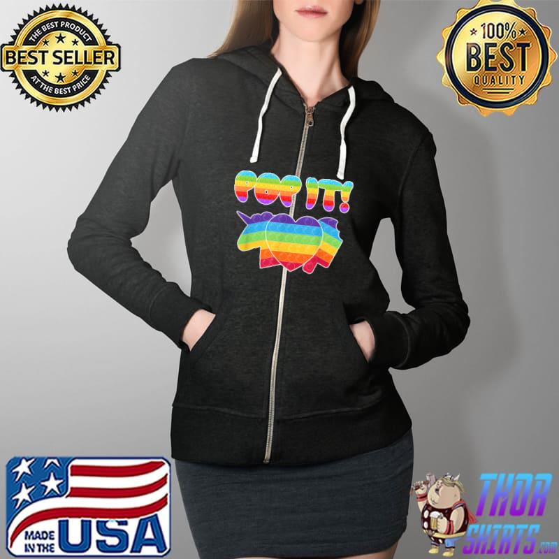 Funny Pop it Pop Fidget Toys popping Graphic T-Shirt Full Zip Hooded