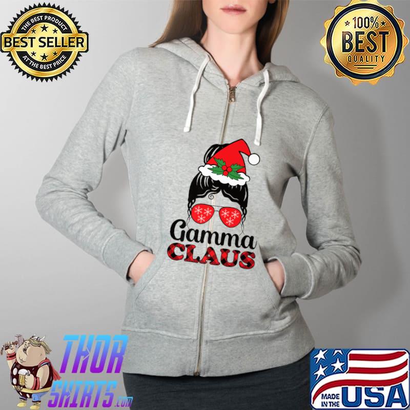Funny Santa Gamma Claus Christmas Matching Family Women Premium T-Shirt Full Zip Hooded