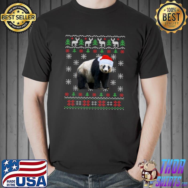 Funny Ugly Sweater Xmas Animals Christmas Panda Bear Lover T-Shirt