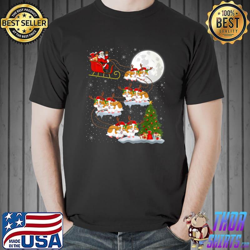 Funny Xmas Lighting Tree Santa Riding Hamster Christmas T-Shirt