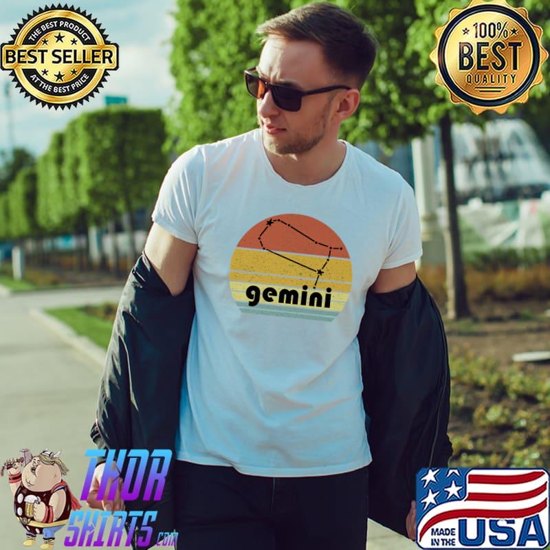 Gemini Zodiac Sign Constellation Stars Astrology Vintage Premium T-Shirt