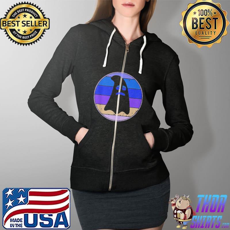 Ghost Halloween Party Retro Sunset Shirt Full Zip Hooded