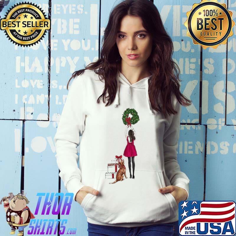 Girl and dog gift christmas s Hoodie