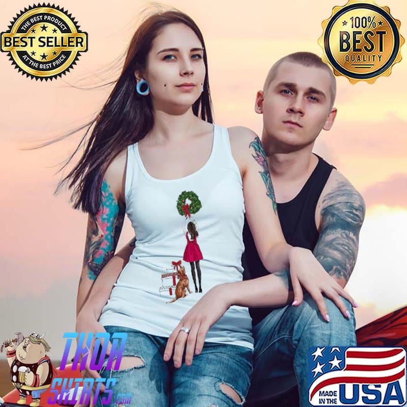 Girl and dog gift christmas s Tank Top