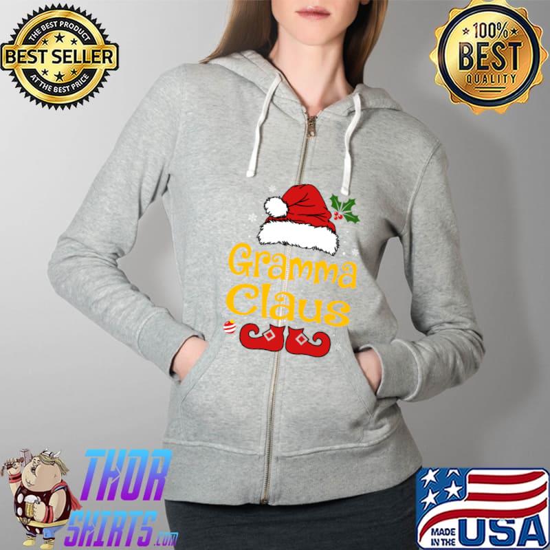 Gramma Claus Christmas Pajamas Santa T-Shirt Full Zip Hooded
