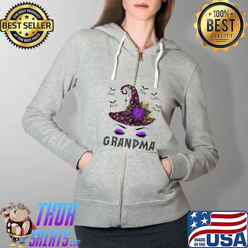 Grandma Witch Hat Halloween Shirt Full Zip Hooded