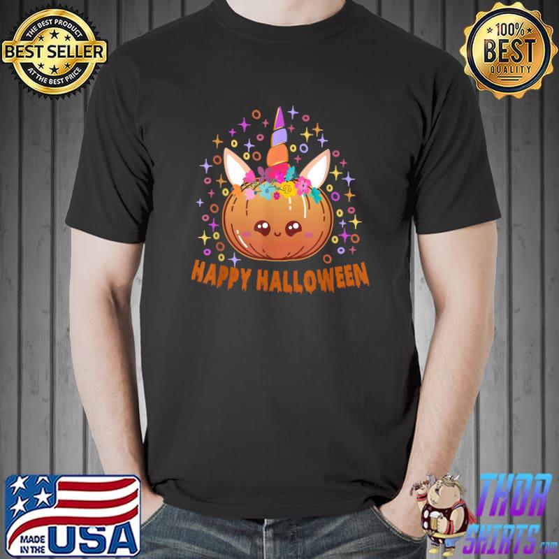 Halloween Cute Unicorn Pumpkin Costume Happy Halloween 2021 T-Shirt
