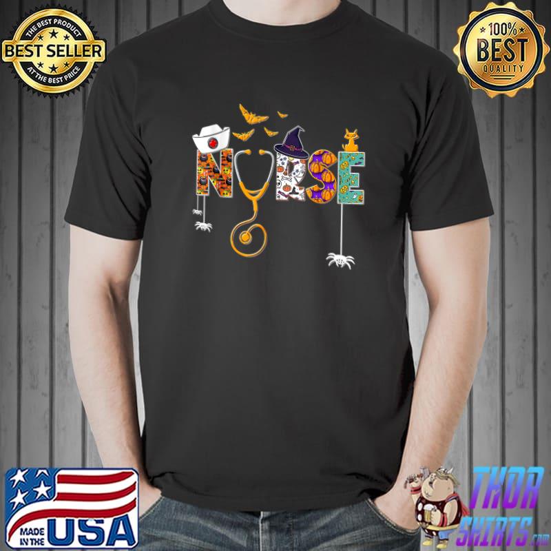 Halloween Nurse Nursing Health Worker Halloween T-Shirt T-Shirt