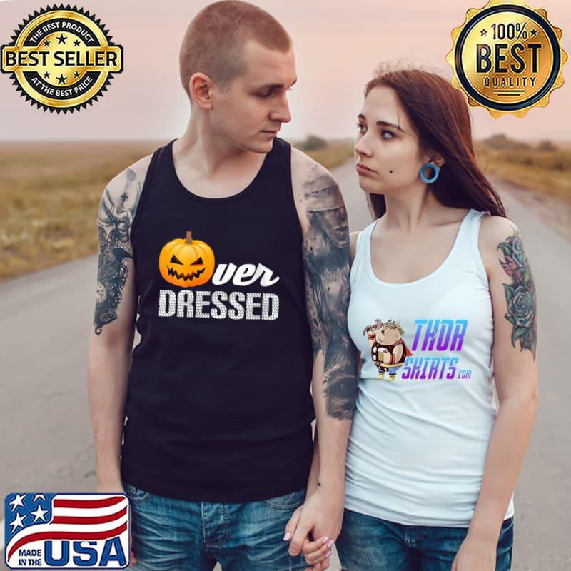 Halloween Over Dressed Look Cool Scary Pumpkin T-Shirt Tank Top