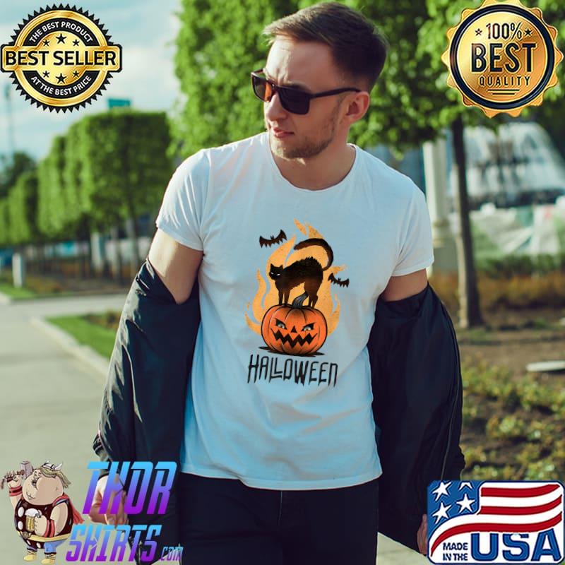 Halloween Scary Pumpkin Smile Casual Costume T-Shirt Unisex