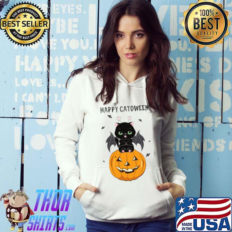 Happy catoween pumpkin Halloween kawaii kitten T-Shirt