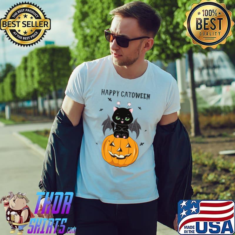 Happy catoween pumpkin Halloween kawaii kitten T-Shirt Unisex