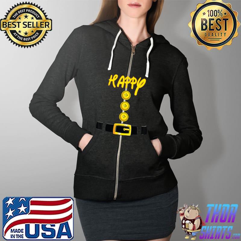 Happy Halloween Dwarf Costume Color Matching T-Shirt Full Zip Hooded
