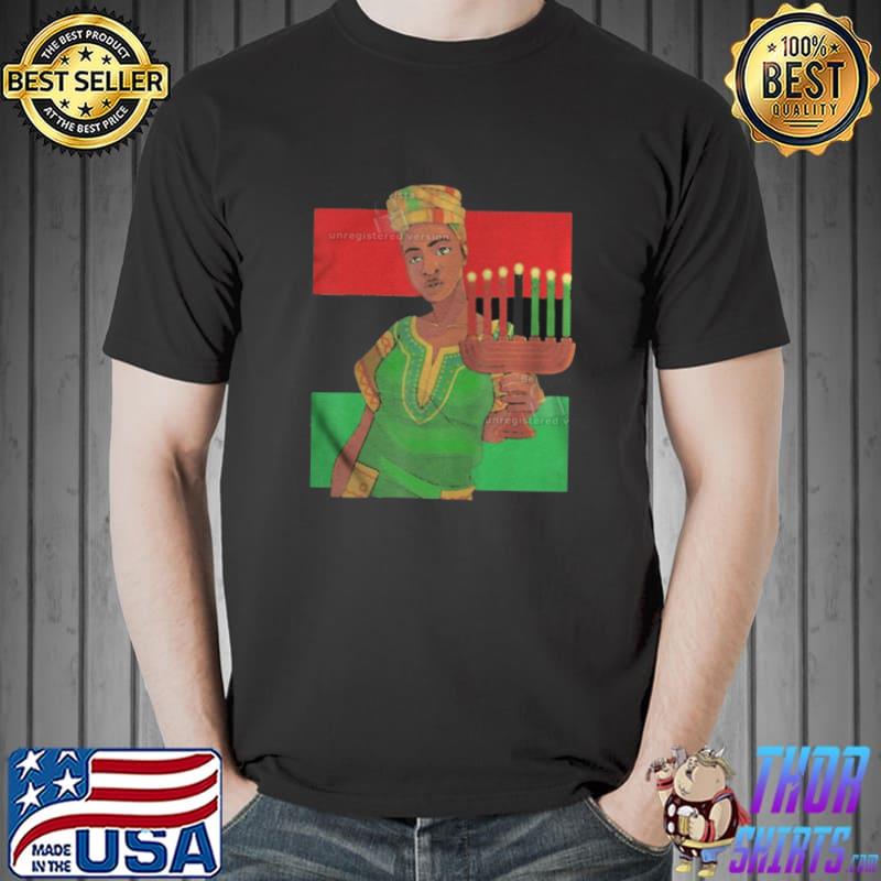 Happy Kwanzaa Kinara Candles Pan African Family Pride shirt (watermarked) Unisex