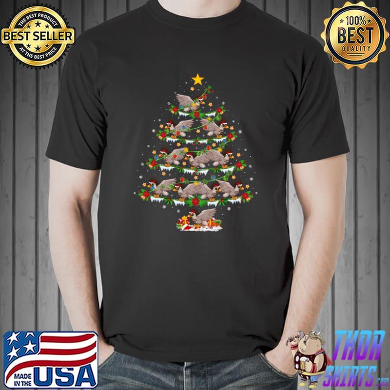 Hawk Bird Lover Xmas Lighting Hawk Christmas Tree T-Shirt Unisex