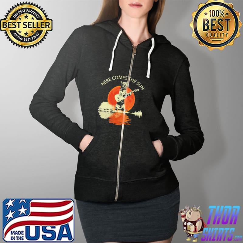 Here Comes The Sun - Autumn Cats Blood Moon Shirt Full Zip Hooded