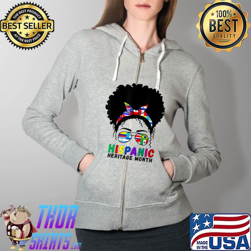 Hispanic Heritage Month Latino Country Flags Women T-Shirt Full Zip Hooded