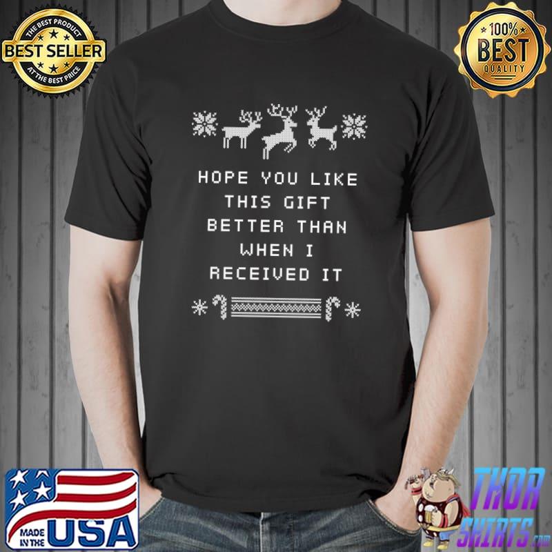 Hope You Like This Gift Christmas Minimalist Xmas Simple T-shirt