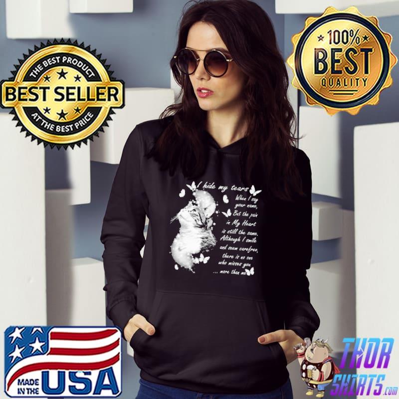 I Hide My Tears Heartwarming Cats Butterfly Shirt