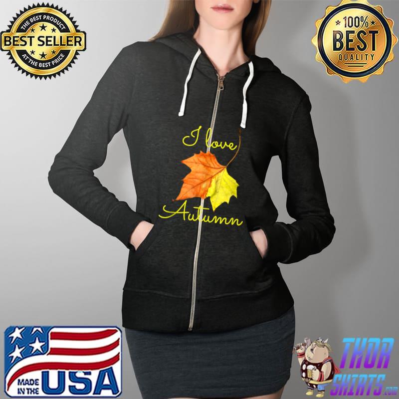 I Love Autumn Fall Leaf Autumn Lovers Autumn Season Maple Tank Top Full Zip Hooded