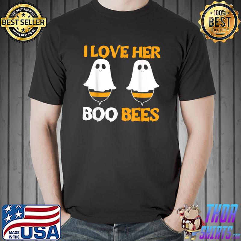 I Love Her Boo Bees for a Couples Halloween Bee Lovers T-Shirt