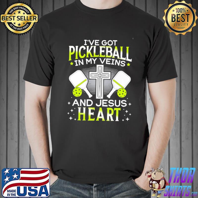 I've Got Picklebsall In My Veins And Jesus Heart Shirt