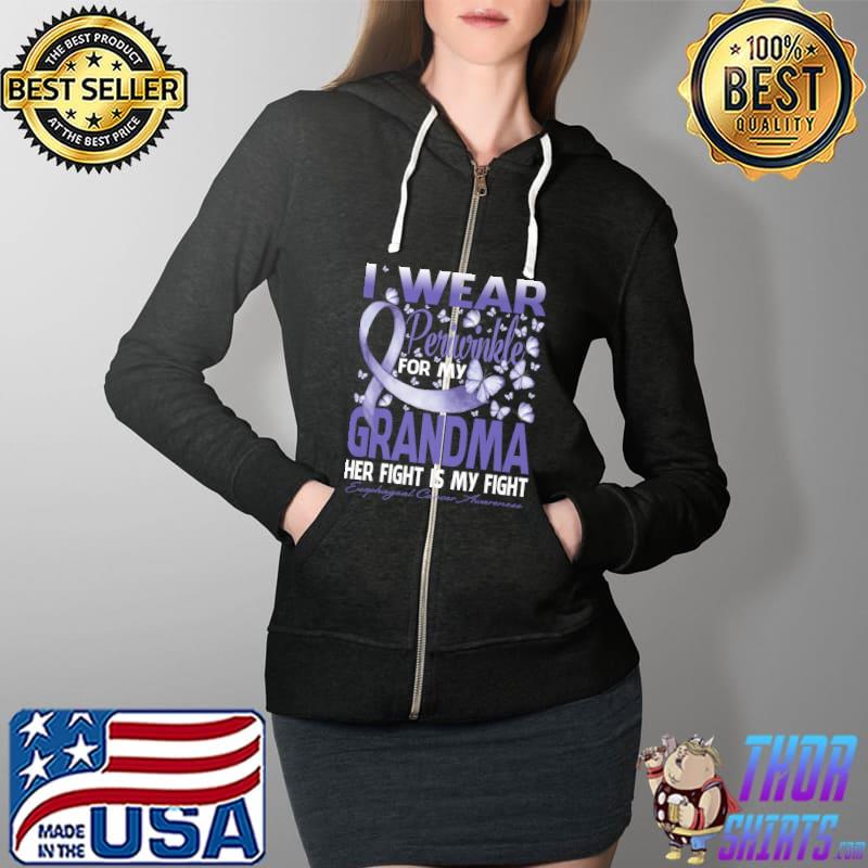 I Wear Periwinkle For My Grandma Esophageal Cancer Awareness Premium T-Shirt Full Zip Hooded