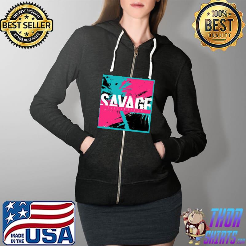 Illcurrency Savage Neon Pink Shirt Full Zip Hooded