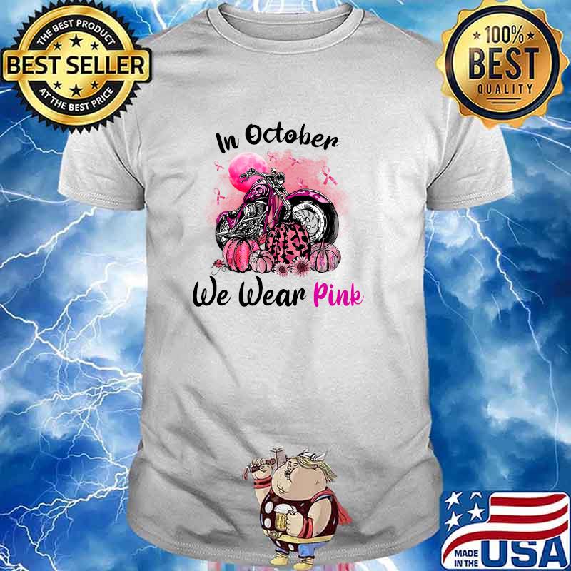 Pumpkin Detroit Lions In October We Wear Pink Breast Cancer Awareness  T-Shirt - TeeNavi