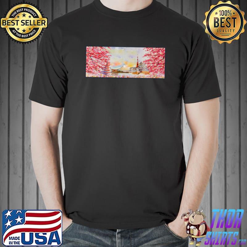 Japanese Sakura Flower Cherry Blossom Art Aesthetic Festival T-shirt