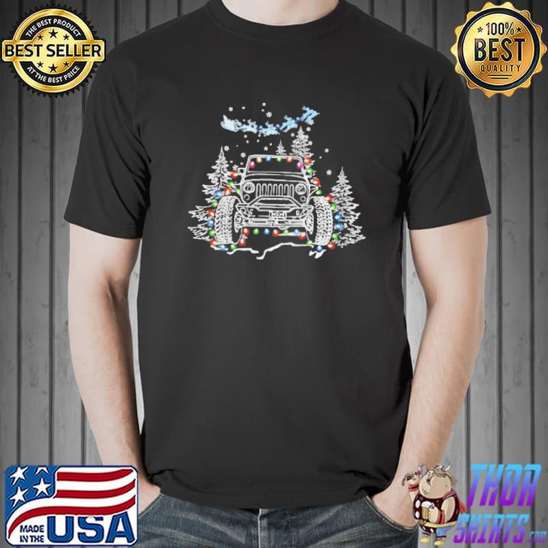 Jeep Light Merry Christmas Shirt Unisex