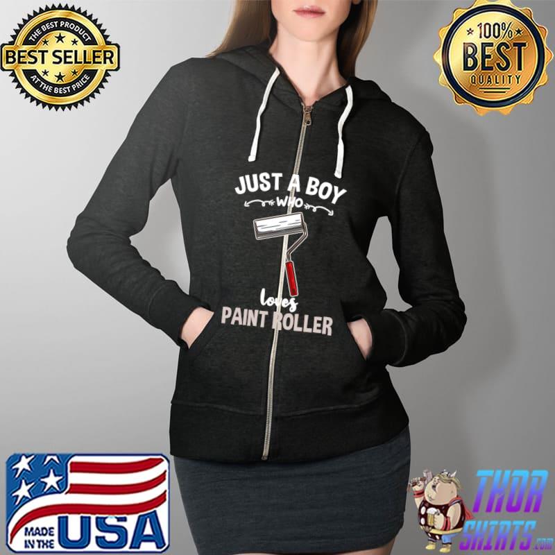 Just A Boy Who Loves Paint Roller for Painter T-s Full Zip Hooded