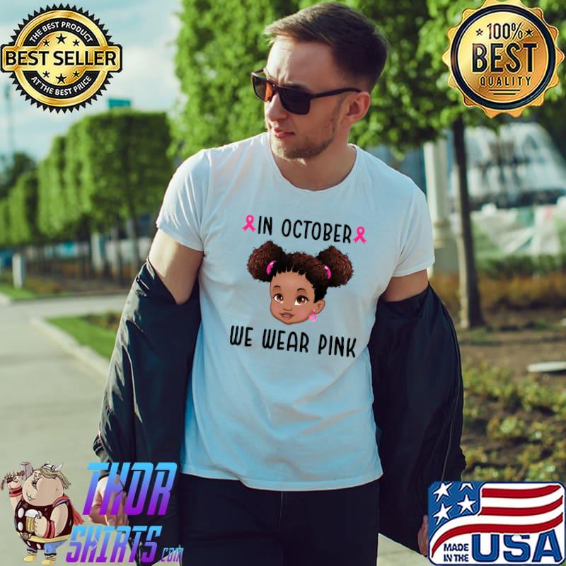 Kids Breast Cancer Awareness Toddler Black African Girl Kid T-Shirt Unisex