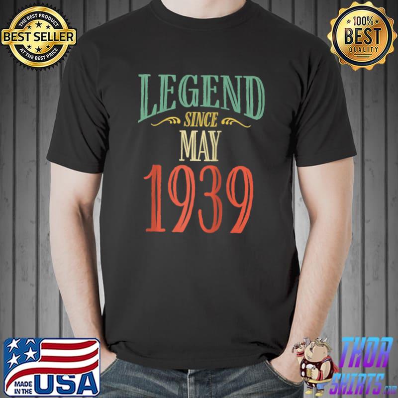 Legend Since May 1939 Birthday Design Raglan Baseball T-s Unisex
