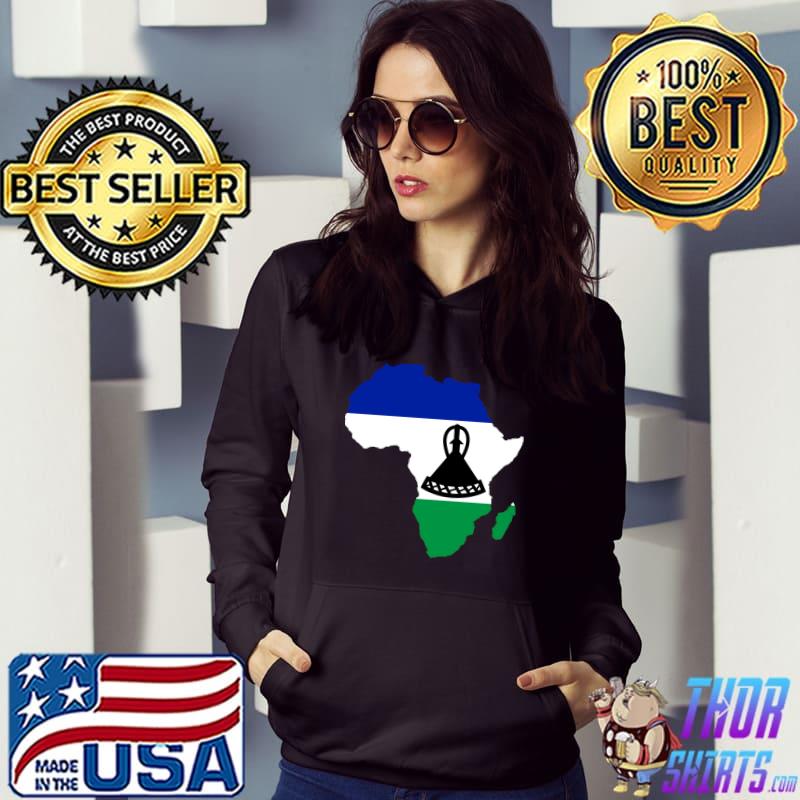 Lesotho Flag Africa Continent Silhouette Gift for Mosotho T-Shirt
