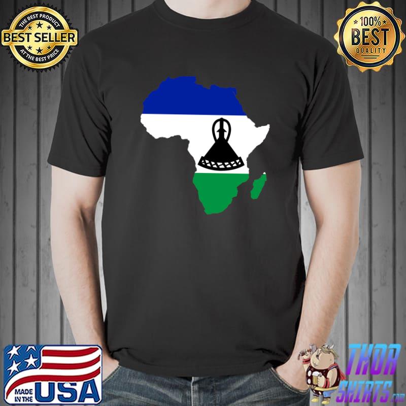 Lesotho Flag Africa Continent Silhouette Gift for Mosotho T-Shirt Unisex