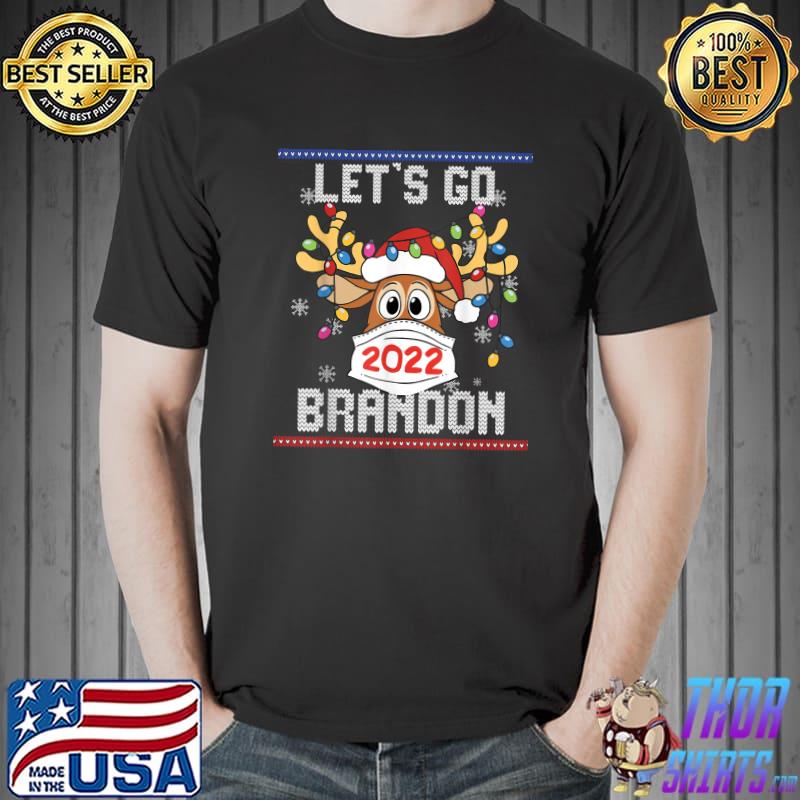 Let's Go Brandon Funny Rinder Ugly Christmas T-Shirt