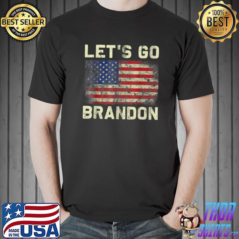 Let's Go Brandon Us Flag Colors Funny T-Shirt