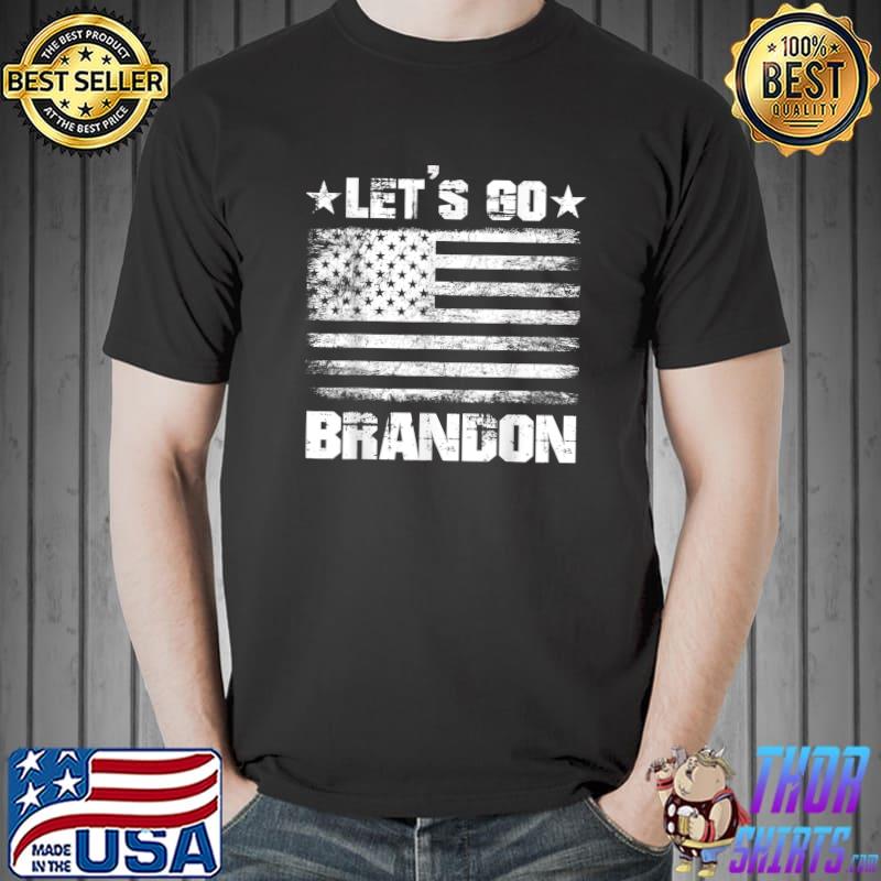 Let's Go Brandon Vintage US Flag Funny Conservative Gift T-Shirt Unisex
