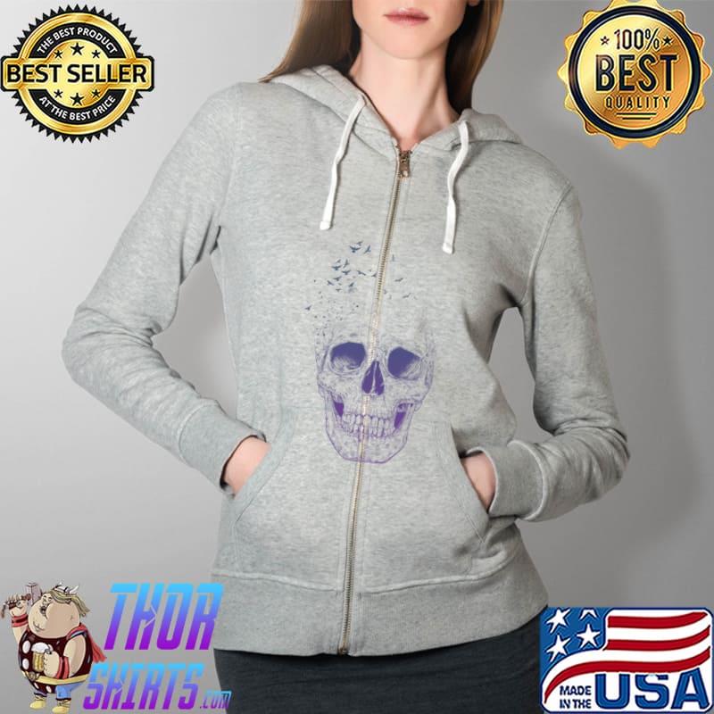 Let Them Fly Skull Shirt Full Zip Hooded