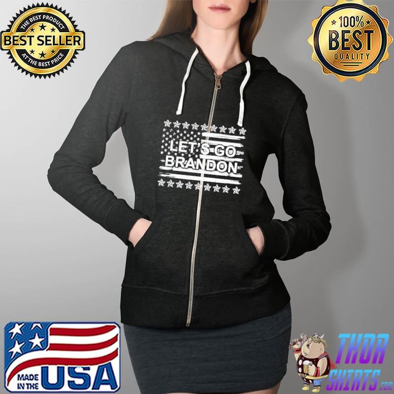 Let’s Go Brandon Chant FJB Us Flag Shirt Full Zip Hooded