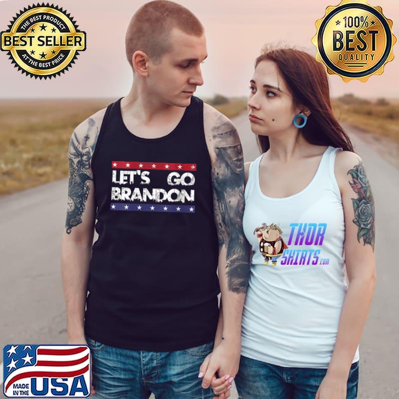 Let's Go Brandon City Skyline US Flag Funny NY LA T-Shirt Tank Top