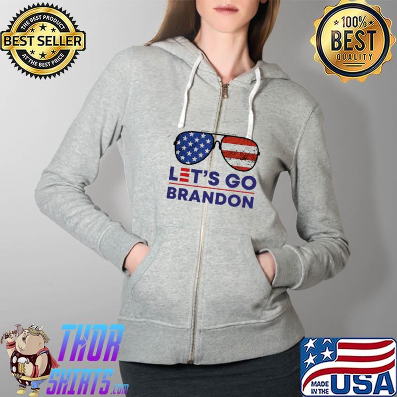 Let’s Go Brandon Conservative Anti Liberal American Flag Shirt Full Zip Hooded