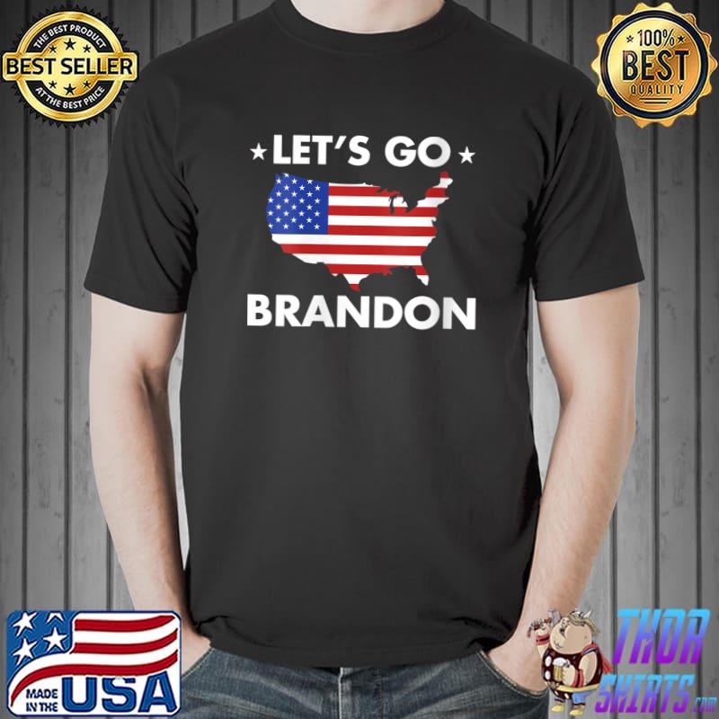 Let's Go Brandon Conservative US Map Flag T-Shirt