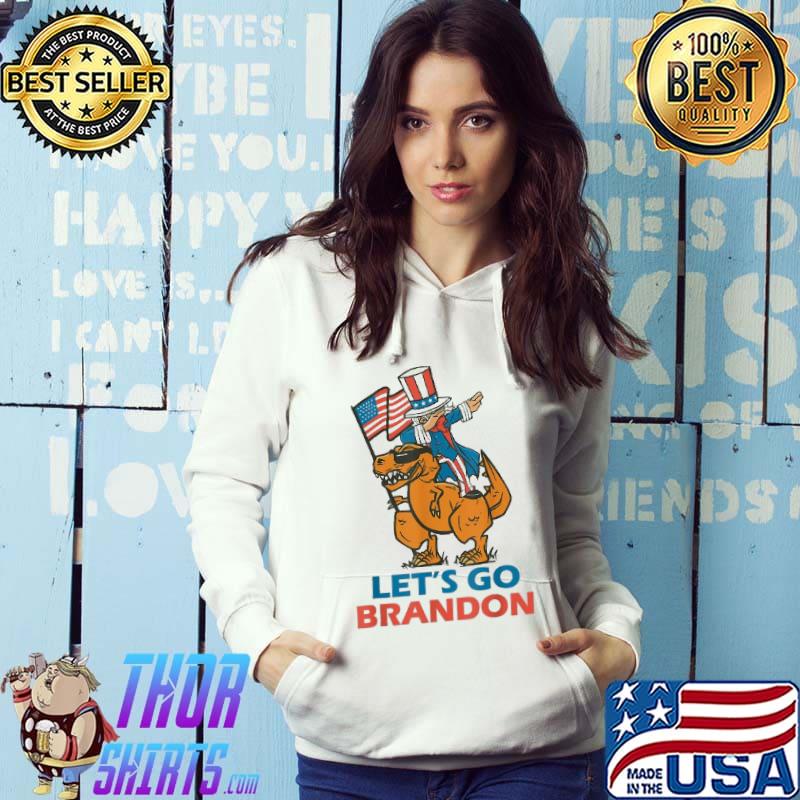 Let’s Go Brandon Dabbing Trex Uncle Sam 2021 T Rex America Flag Shirt