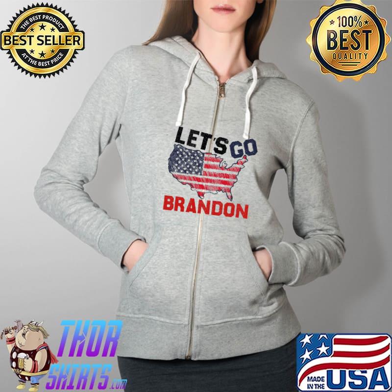 Let’s Go Brandon Joe Biden Map American Flag Shirt Full Zip Hooded