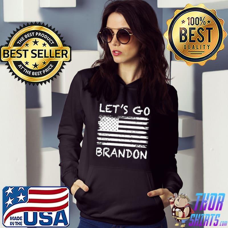 Lets Go Brandon Let's Go Brandon Us Flag Colors T- Hoodie